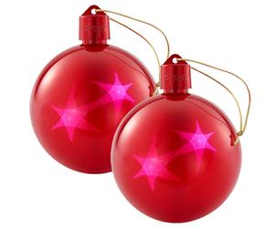Lunartec Set de 2 boules de Noël avec LED effet 3D - Rouge