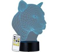 Lunartec : Socle lumineux décoratif à LED LS-7.3D - Motif Léopard Blanc