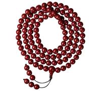 Lunarthos Cinnabar 108 Perles de prière bouddhistes naturelles 6 mm/8 mm Bracelet Collier, 8MM, Cinabre, Pas de gemme