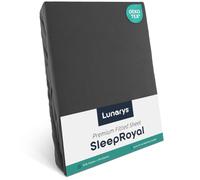 Lunarys® SleepRoyal Drap-Housse Ajusté 140x200cm - Anthracite - 250 g/m² Premium 95% Coton Élasthanne - 40 cm de Hauteur - Sommier Boxspring, Surmatelas et Lit d'eau - Jersey Élastique