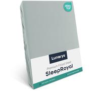 Lunarys® SleepRoyal Drap-Housse Ajusté 180x200cm - Gris Argenté - 250 g/m² Premium 95% Coton Élasthanne - 40 cm de Hauteur - Sommier Boxspring, Surmatelas et Lit d'eau - Jersey Élastique
