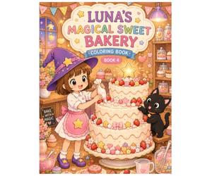 Luna's Magical Coloring Book: Sweet Bakery Adventure: Cute and Cozy Cakes, Cookies, Cupcakes, Bread, Pastries, and Magical Baking Coloring Pages with a Little Witch and Her Black Cat
