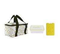 Lunch bag isotherme 2,6L avec boîte repas plastique & pain de glace jaune