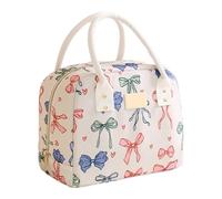 Lunch Bag - Polyester And Aluminum Foil, 9.84x6.1x8.27in Bow Container Insulated Design | Large Capacity Reusable Cooler Tote, Lunch Box Storage Bag For School, Work, Travel, Fishing, Hiking, Picnics