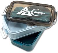 Lunch Box 1400 Ml Avec 3 Compartiments, Porte-Repas Hermétique Avec Couverts, Bento Box Pour Micro-Ondes Et Lave-Vaisselle, Schiscetta Déjeuner Thermique Pour Enfants, École, Bureau Et