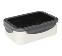 Lunch box 2,5L à triple compartiments en plastique gris blanc avec couverts - - ALTOBUY Gris G