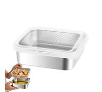 Lunch Box (2-in-1) - 304 Stainless Steel Draining Food Container | Leakproof Storage With Colander Lid For Vegetables Fruits | Stackable Kitchen Basket For Meal Prep, Home Camping Picnic Pantry