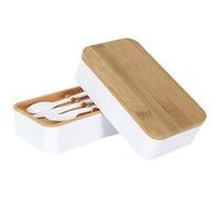 Cook Concept – Lunch Box KA4820 2 niveaux, bande élastique, 18.5×10.5×9.7 cm Fleurie