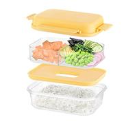 Lunch box 20 x 14 cm à compartiments jaune