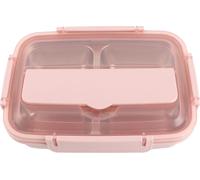Lunch Box 4 Compartments Design 304 Stainless Steel Ta Matching Portable Lunch Containers for School Office Pink