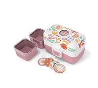 Monbento Boîte repas enfant Tresor Papercut – 3 compartiments, sans BPA – Rose