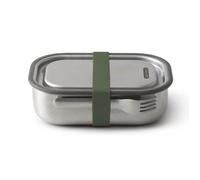 BLACK + BLUM - Lunch Box 3-en-1 en Acier Inoxydable - Grande Boite Repas Bento - pour Adulte et Enfant - Fourchette Comprise - 1L - Olive