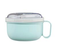 Xavax Boîte à lunch ronde 1100 ml pour micro-ondes avec fourchette et cuillère Bleu pastel
