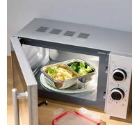 Westmark Boîte à lunch en inox étanche micro-ondes & four sans BPA Argent divisé 450+280 ml