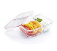 Lunch box Boite alimentaire rectangle 2 compartiments en verre Westmark 570 ml