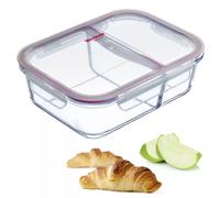 Lunch box Boite alimentaire rectangle 2 compartiments en verre Westmark 980 ml