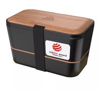Umami Bento Lunch Box, Couverts & 2 Pots à Sauce Inclus, Boîte Repas Encastrable, Lunchbox Micro-Ondable, Boîte à Lunch Adulte Compartimentée, Bento Box, Cerise Noire, 1500 ml