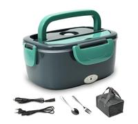 Lunch Box Chauffante,60W 1.5L Gamelle Chauffante, 2 en 1 Boite Chauffante Repas pour Voiture Camion Maison, 12V/24V/220V Lunch Box Chauffante Electrique pour Bureau, École, Voyage, Voiture (A)
