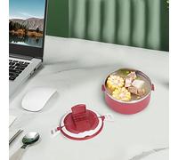 Lunch Box Chauffante,Boîtes Alimentaires Isothermes et Grande Bouche Repas Chaud Bol D'isolation sous vide,Boîte à déjeuner isotherme en acier inoxydable pour enfants, déjeuner isolé (ROT/304)