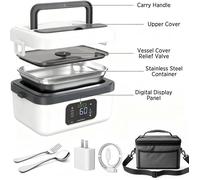 Lunch Box Chauffante Électrique 16 000 mAh - 1L - Minuterie intelligente - Rechargeable - Double fonction - lunch box chauffante