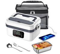Lunch Box Chauffante Électrique - Batterie rechargeable 16 000 mAh - 1L - Minuterie intelligente - banque d'alimentation mobile