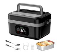 Lunch Box Chauffante, Rechargeable Lunch Box Électrique Chauffe Nourriture Portable pour Adultes, Electrique Chauffe Repas Auto Chauffant Boite Repas Isotherme pour Travail Voyage de Voiture de Bureau