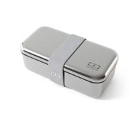 MONBENTO - Bento box - Lunch Box Métal 1 Compartiment - Idéal pour Travail/Ecole - MB Sense Gris Coton