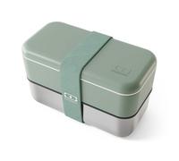 MONBENTO - Lunch Box Adulte Sense Original vert Natural - Boite Repas 1.2 L 2 Étages Métal/Plastique - Bento Inox Hermétique Compatible avec Four & Micro-Ondes - Sans BPA - Idéal pour Meal Prep/Bureau