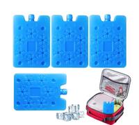 Lunch Box Ice Packs 4 Pieces Portable Reusable Box4pcs便携式空调冰袋，可重复使用的冷冻冰块，适用 | Lunch Ice Packs for Travel Beach Picnic Fishing Car Outdoor Road Trip