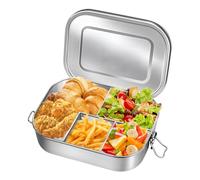 Lunch Box Inox 1600 Ml, Bento Lunch Box avec 5 Compartiments, Boîte Repas Étanche et Hermétique, Bolunchbox Alimentaire, Sans BPA, Idéale pour Enfants et Adultes Au Bureau École Ou Pique-Nique