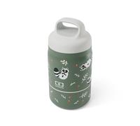 monbento - Lunch Box Enfant Isotherme Handy Vert Raccoon - Boite Repas 500 ml 2 Étages - Bento Inox 2-en-1 Garde au Chaud & Froid - Sans BPA - Idéal pour École/Sorties Scolaires