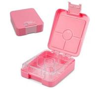 Lunch box - Klarstein schmatzfatz easy snack - Pour enfants - 4 compartiments - 18 x 15 x 5cm - sans BPA - Rose Rose