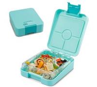 Lunch box - Klarstein schmatzfatz easy snack - Pour enfants - 4 compartiments - 18 x 15 x 5cm - sans BPA - Turquoise G