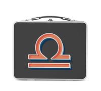 Lunch Box Métal Argenté pour Sandwich et Snack - Balance Signe astrologie Zodiaque Astres Métaphore Symbole Figure Allegorie - Boîte à Goûter Aluminium Gamelle Rigide Style Rétro Imprimée en France