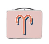 Lunch Box Métal Argenté pour Sandwich et Snack - Bélier Signe astrologie Zodiaque Astres Métaphore Symbole Figure Allegorie - Boîte à Goûter Aluminium Gamelle Rigide Style Rétro Imprimée en France