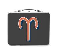 Lunch Box Métal Argenté pour Sandwich et Snack - Bélier Signe astrologie Zodiaque Astres Métaphore Symbole Figure Allegorie - Boîte à Goûter Aluminium Gamelle Rigide Style Rétro Imprimée en France