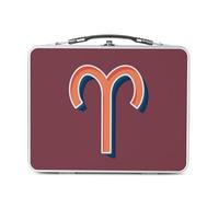 Lunch Box Métal Argenté pour Sandwich et Snack - Bélier Signe astrologie Zodiaque Astres Métaphore Symbole Figure Allegorie - Boîte à Goûter Aluminium Gamelle Rigide Style Rétro Imprimée en France