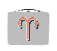 Lunch Box Métal Argenté pour Sandwich et Snack - Bélier Signe astrologie Zodiaque Astres Métaphore Symbole Figure Allegorie - Boîte à Goûter Aluminium Gamelle Rigide Style Rétro Imprimée en France