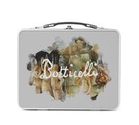 Lunch Box Métal Argenté pour Sandwich et Snack - Botticelli Signature Peinture Renaissance Célèbre Peintre Artiste Portraits - Boîte à Goûter Aluminium Gamelle Rigide Style Rétro Imprimée en France