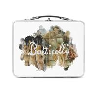 Lunch Box Métal Argenté pour Sandwich et Snack - Botticelli Signature Peinture Renaissance Célèbre Peintre Artiste Portraits - Boîte à Goûter Aluminium Gamelle Rigide Style Rétro Imprimée en France