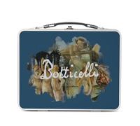 Lunch Box Métal Argenté pour Sandwich et Snack - Botticelli Signature Peinture Renaissance Célèbre Peintre Artiste Portraits - Boîte à Goûter Aluminium Gamelle Rigide Style Rétro Imprimée en France