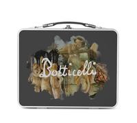 Lunch Box Métal Argenté pour Sandwich et Snack - Botticelli Signature Peinture Renaissance Célèbre Peintre Artiste Portraits - Boîte à Goûter Aluminium Gamelle Rigide Style Rétro Imprimée en France