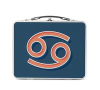 Lunch Box Métal Argenté pour Sandwich et Snack - Cancer Signe astrologie Zodiaque Astres Métaphore Symbole Figure Allegorie - Boîte à Goûter Aluminium Gamelle Rigide Style Rétro Imprimée en France