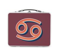 Lunch Box Métal Argenté pour Sandwich et Snack - Cancer Signe astrologie Zodiaque Astres Métaphore Symbole Figure Allegorie - Boîte à Goûter Aluminium Gamelle Rigide Style Rétro Imprimée en France