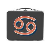 Lunch Box Métal Argenté pour Sandwich et Snack - Cancer Signe astrologie Zodiaque Astres Métaphore Symbole Figure Allegorie - Boîte à Goûter Aluminium Gamelle Rigide Style Rétro Imprimée en France