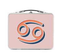Lunch Box Métal Argenté pour Sandwich et Snack - Cancer Signe astrologie Zodiaque Astres Métaphore Symbole Figure Allegorie - Boîte à Goûter Aluminium Gamelle Rigide Style Rétro Imprimée en France