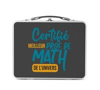 Lunch Box Métal Argenté pour Sandwich et Snack - Certifié meilleur prof de Math de l'univers Professeur College Lycee Mathematiques - Boîte à Goûter Aluminium Gamelle Rigide Style Rétro Imprimée en