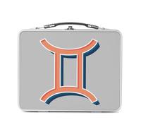 Lunch Box Métal Argenté pour Sandwich et Snack - Gémeaux Signe astrologie Zodiaque Astres Métaphore Symbole Figure Allegorie - Boîte à Goûter Aluminium Gamelle Rigide Style Rétro Imprimée en France