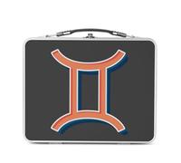 Lunch Box Métal Argenté pour Sandwich et Snack - Gémeaux Signe astrologie Zodiaque Astres Métaphore Symbole Figure Allegorie - Boîte à Goûter Aluminium Gamelle Rigide Style Rétro Imprimée en France