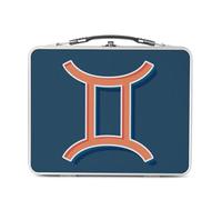 Lunch Box Métal Argenté pour Sandwich et Snack - Gémeaux Signe astrologie Zodiaque Astres Métaphore Symbole Figure Allegorie - Boîte à Goûter Aluminium Gamelle Rigide Style Rétro Imprimée en France